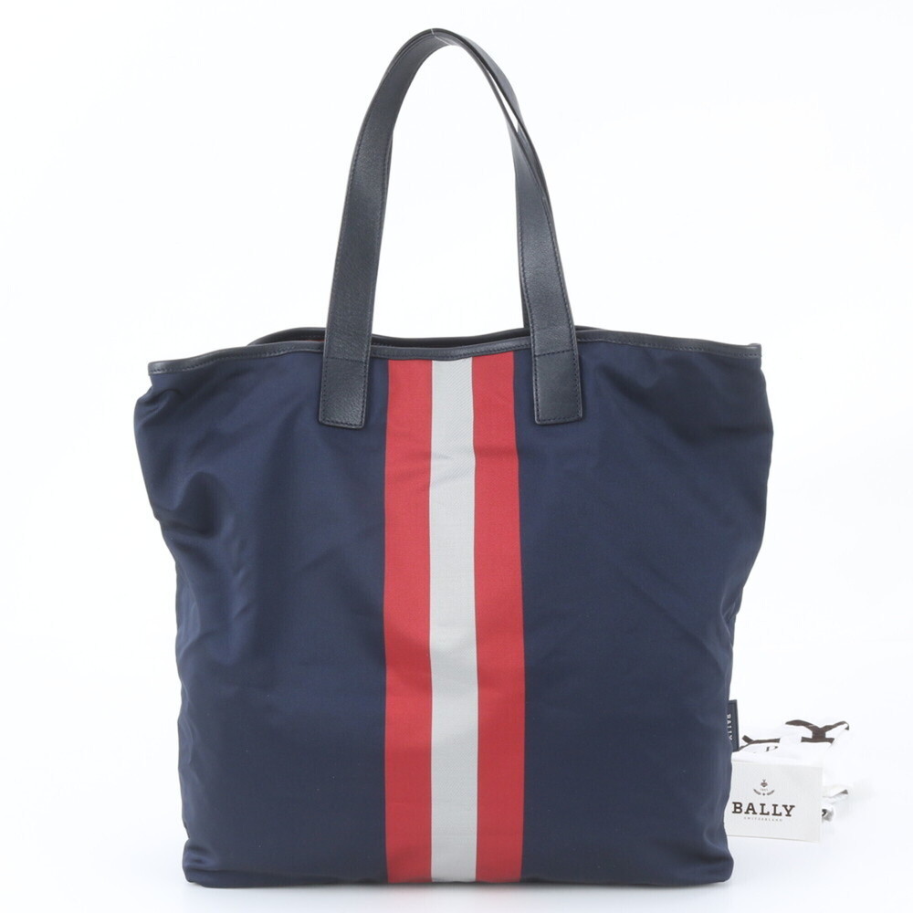 Bally Trainspotting Leather Tote Bag Shoulder Navy Men's